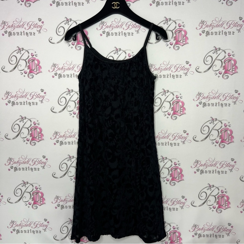 Jalate velour velvet paisley printed black dress tank style cute from Hawaii y2k